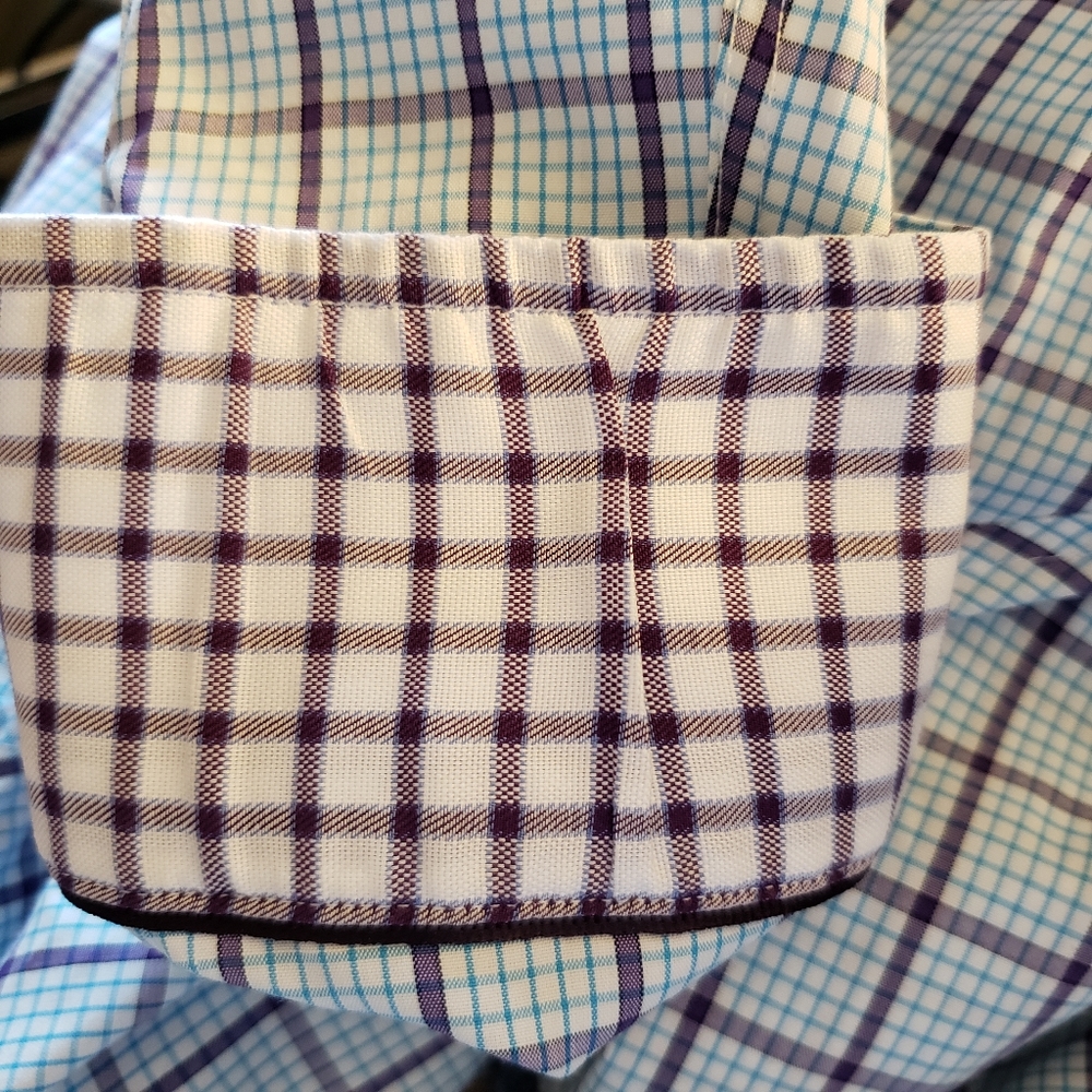 Egara Non Iron Blue & Purple Button Down Shirt M - Picture 3 of 8